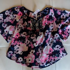 Justice floral tie dolman rhinestone detail (10)